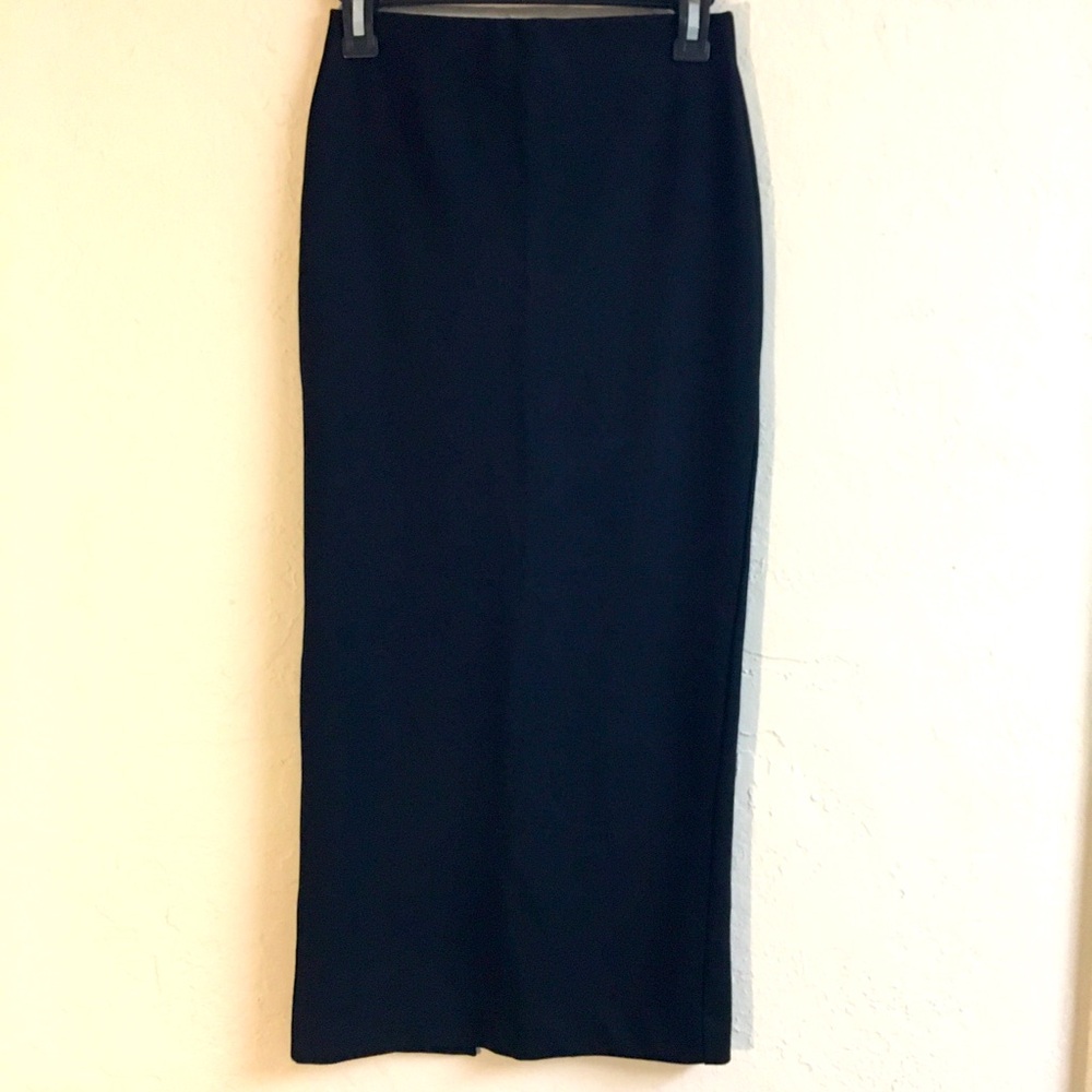 Zara Long Stretch Slit Pencil Skirt Size Small Black Stretch